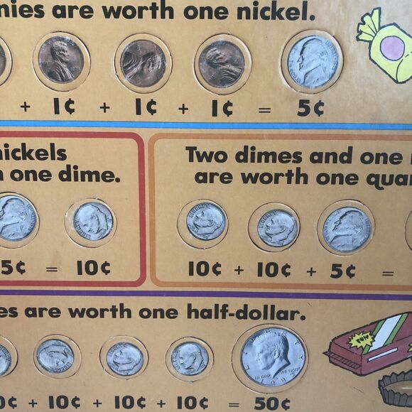 1985 Vintage Golden Step Ahead Learning Puzzle Fun with Money 4739-1 - Picture 9 of 15